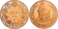 France Medaille Ecu Europa, Europe Assise, Copper-Nickel Gilt, Rodier -