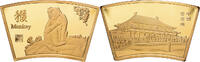China Medaille Année du singe, Copper Gilt -
