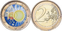 Belgium 2 Euro Colourized, Brussels, Bi-Metallic -