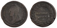 France Decime Coin, Dupré, Paris, Bronze, Gadoury:186 -