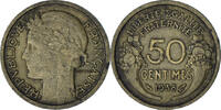 France 50 Centimes Morlon, Paris, Aluminum-Bronze, KM:894.1 -
