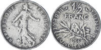 France 1/2 Franc Semeuse, Paris, Nickel, KM:931.1 -