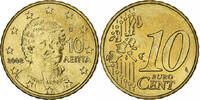 Greece 10 Euro Cent Athens, Brass, KM:184 -