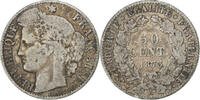 France 50 Centimes Coin, Cérès, Paris, Silver, KM:834.1 -