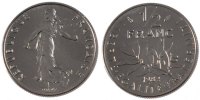France 1/2 Franc Coin, Semeuse, Nickel, Gadoury:429 -