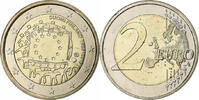 Finland 2 Euro 30 ans Drapeau européen, Bi-Metallic, KM:New -
