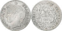 France 20 Centimes Cérès, Paris, Silver, Le Franc:F.146 -