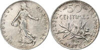 France 50 Centimes Semeuse, Paris, Silver, Le Franc:F.190 -