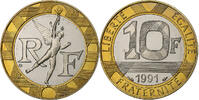 France 10 Francs Génie, Paris, Proof, Aluminum-Bronze -