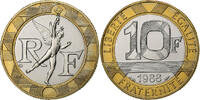 France 10 Francs Génie, Paris, FDC, Bi-Metallic -
