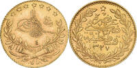 Turkey 25 Kurush Muhammad V, 1912, Qustantiniyah, Gold, KM:773 -