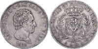 Kingdom of Sardinia 5 Lire Carlo Felice, Genoa, Silver -
