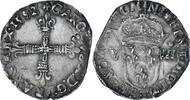France 1/8 d'écu à la croix de face Charles X, Nantes, Silver -