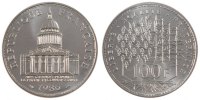 France 100 Francs Coin, Panthéon, Paris, Silver, Gadoury:898 -