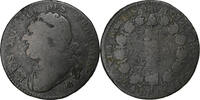 France 12 Deniers Louis XVI, Strasbourg, Bronze -
