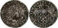 France 1/12 Ecu, 2ème poinçon de Warin Louis XIII, Paris, Silver -