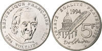 France 5 Francs Voltaire, Paris, Nickel Clad Copper-Nickel -