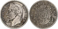 France 1 Franc Napoleon III, Strasbourg, Silver, Gadoury:463 -