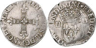 France 1/4 d'écu à la croix de face Henri III, Nantes -