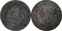 France Double Tournois Louis XIII, Tours, Copper, CGKL:440 -