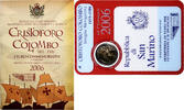 San Marino 2 Euro Christopher Colombus, Coin card.FDC, Rome -