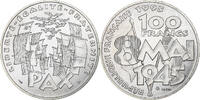France 100 Francs 8 mai 1945, MDP, ESSAI, Silver, Gadoury:245.1 -