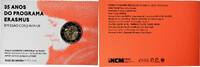 Portugal 2 Euro Erasmus, Coin card.Proof, Lisbon, Bi-Metallic -