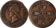 France 1 Centime Dupré, Paris, Copper, Gadoury:76 -