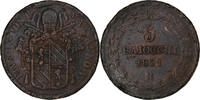 Papal States 5 Baiocchi Pius IX, Rome, Copper, KM:1356 -