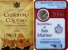 San Marino 2 Euro Christopher Colombus, Coin card.FDC, Rome -