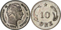 Denmark 10 Öre Christian IX, Copenhagen, Billon, KM:795.1 -
