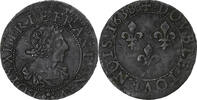 France Double Tournois Louis XIII, Troyes, Copper, CGKL:504 -