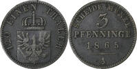 Kingdom of Prussia 3 Pfennig Wilhelm I, Berlin, Copper -