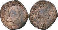 France Double Tournois Henri III, Poitiers, Copper -