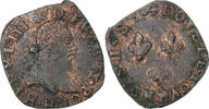 France Double Tournois Henri III, La Rochelle, Copper -