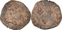 France Double Tournois Henri III, La Rochelle, Copper -