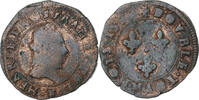 France Double Tournois Henri III, Tours, Copper, Gadoury:455 -
