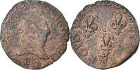 France Double Tournois Henri III, Tours, Copper, Gadoury:455 -