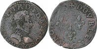 France Double Tournois Henri III, Poitiers, Copper, Gadoury:455 -