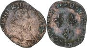 France Double Tournois Henri III, La Rochelle, Copper -