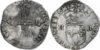 France 1/4 Ecu Louis XIII, Bayonne, Silver, Gadoury:27 -