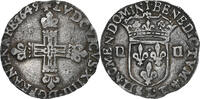 France 1/4 Ecu Louis XIV, Bayonne, Silver, Gadoury:136 -