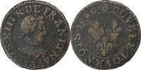 France Double Tournois Louis XIII, Paris, Copper, Gadoury:8 -