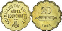 France 20 Centimes Aciéries de Longwy, Hôtel Economat, Brass -