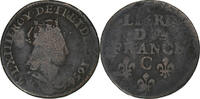France Liard Louis XIV, Caen, Copper, Gadoury:80, KM:192 -