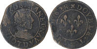 France Double Tournois Louis XIII, Lyon, Copper, Gadoury:8 -