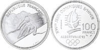 France 100 Francs 1992 Olympics, Albertville, Alpine Skiing, MDP, Proof -