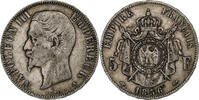 France 5 Francs Napoleon III, Paris, tête nue, Silver -