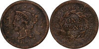France Cent Braided Hair, Philadelphia, Copper, KM:67 -