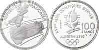 France 100 Francs Albertville - Bobsleigh, MDP, Proof, Silver -